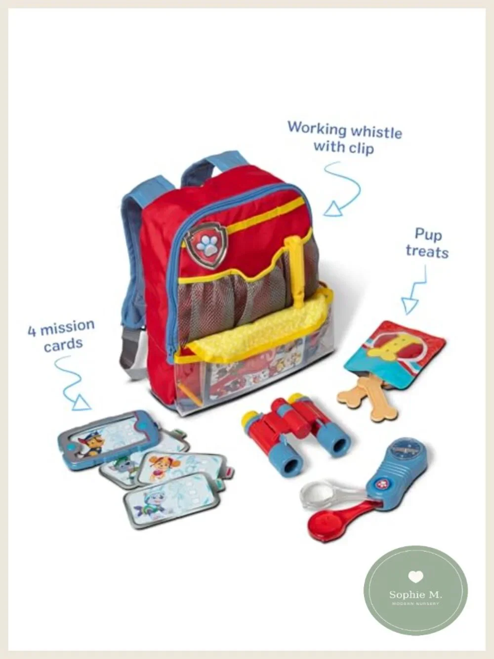 PAW Patrol Pup Pack Pretend Play Set with Whistle, Binoculars, Toy Tools, STEM